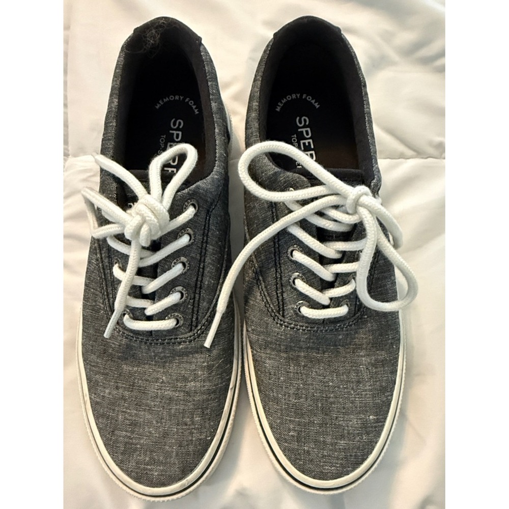 Sperry Top-Sider Mens Striper II CVO Chambray Gray Sneakers STS18845 Size 7.5M